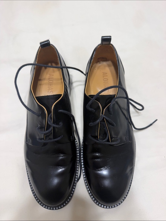 ALOHAS Shoes - ALOHAS Black Gloss Leather Derby Shoes